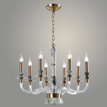 Люстра BL683EM/8 CE+AB серо-зеленый/бронза 8х40W E14 d730 h550, BLK24